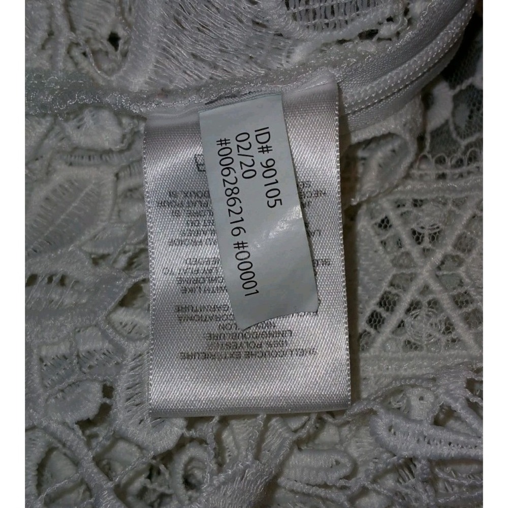 Express White Lace Sleeveless Blouse Whimsy Fairy Side Zip Closure Large D123 - Picture 3 of 12